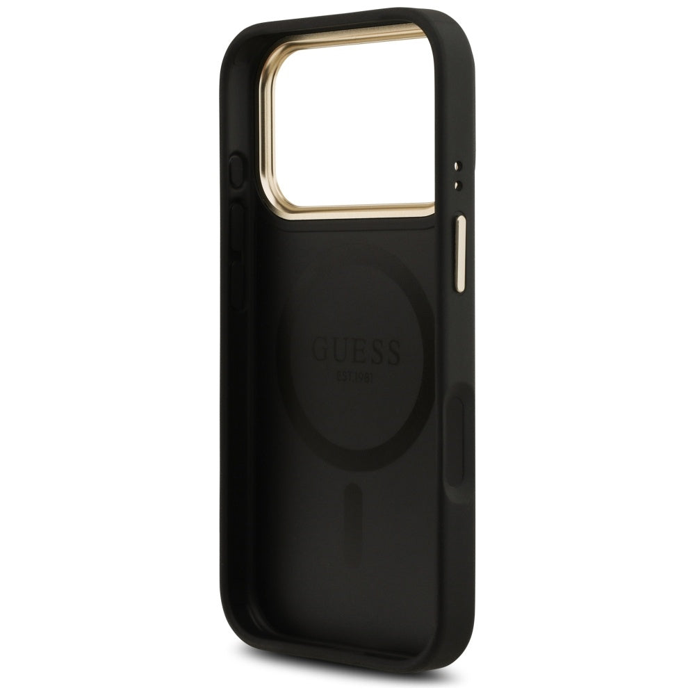 Θήκη MagSafe για Apple iPhone 17 Pro, Guess, 4G Stripe, Μαύρη