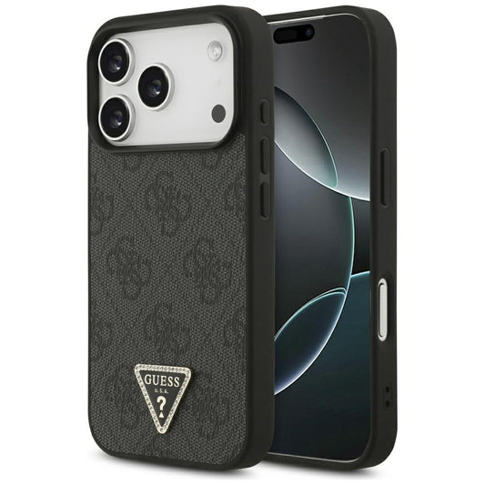 Θήκη MagSafe για Apple iPhone 17 Pro, Guess, 4G Triangle Strass, Μαύρη