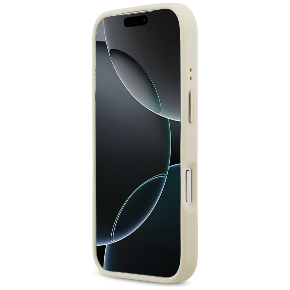 Θήκη MagSafe για Apple iPhone 17 Pro, Guess, Grained Strass Logo, Μπεζ