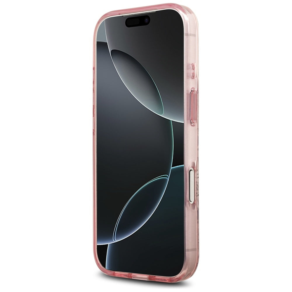 Θήκη MagSafe για Apple iPhone 17 Pro, Guess, IML Flower and Tonal Circle, Ροζ
