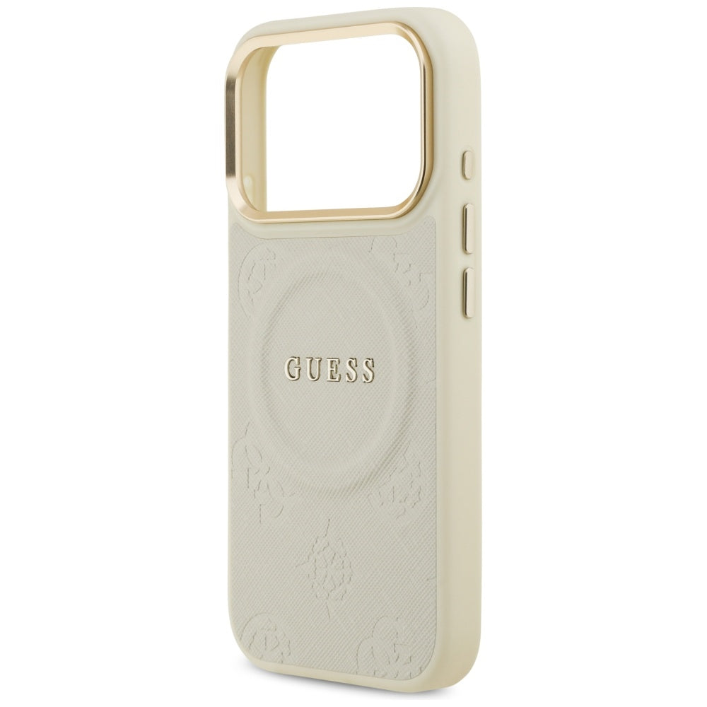 Θήκη MagSafe για Apple iPhone 17 Pro, Guess, Peony Hot Stamp, Μπεζ
