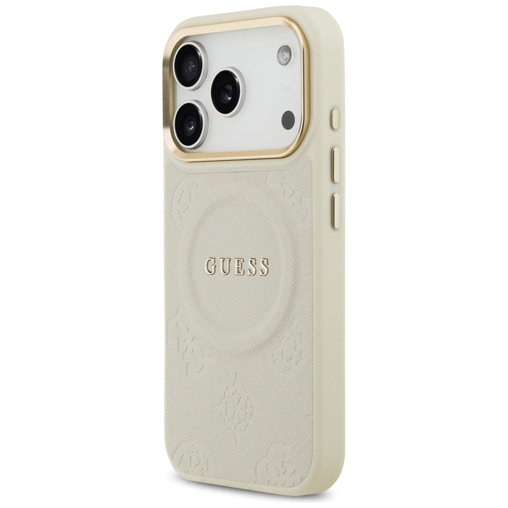 Θήκη MagSafe για Apple iPhone 17 Pro, Guess, Peony Hot Stamp, Μπεζ