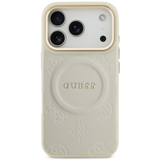 Θήκη MagSafe για Apple iPhone 17 Pro, Guess, Peony Hot Stamp, Μπεζ