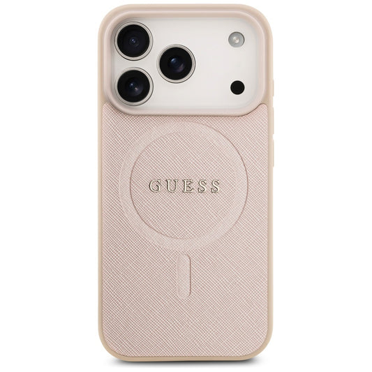 Θήκη MagSafe για Apple iPhone 17 Pro, Guess, Saffiano Classic Logo, Ροζ