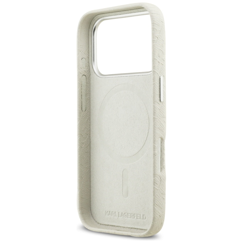 Θήκη MagSafe για Apple iPhone 17 Pro, Karl Lagerfeld, FW Stamped Karl, Μπεζ