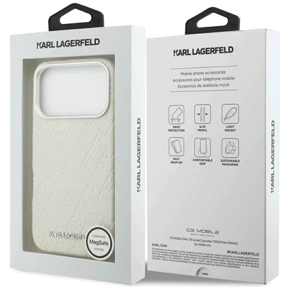 Θήκη MagSafe για Apple iPhone 17 Pro, Karl Lagerfeld, FW Stamped Karl, Μπεζ