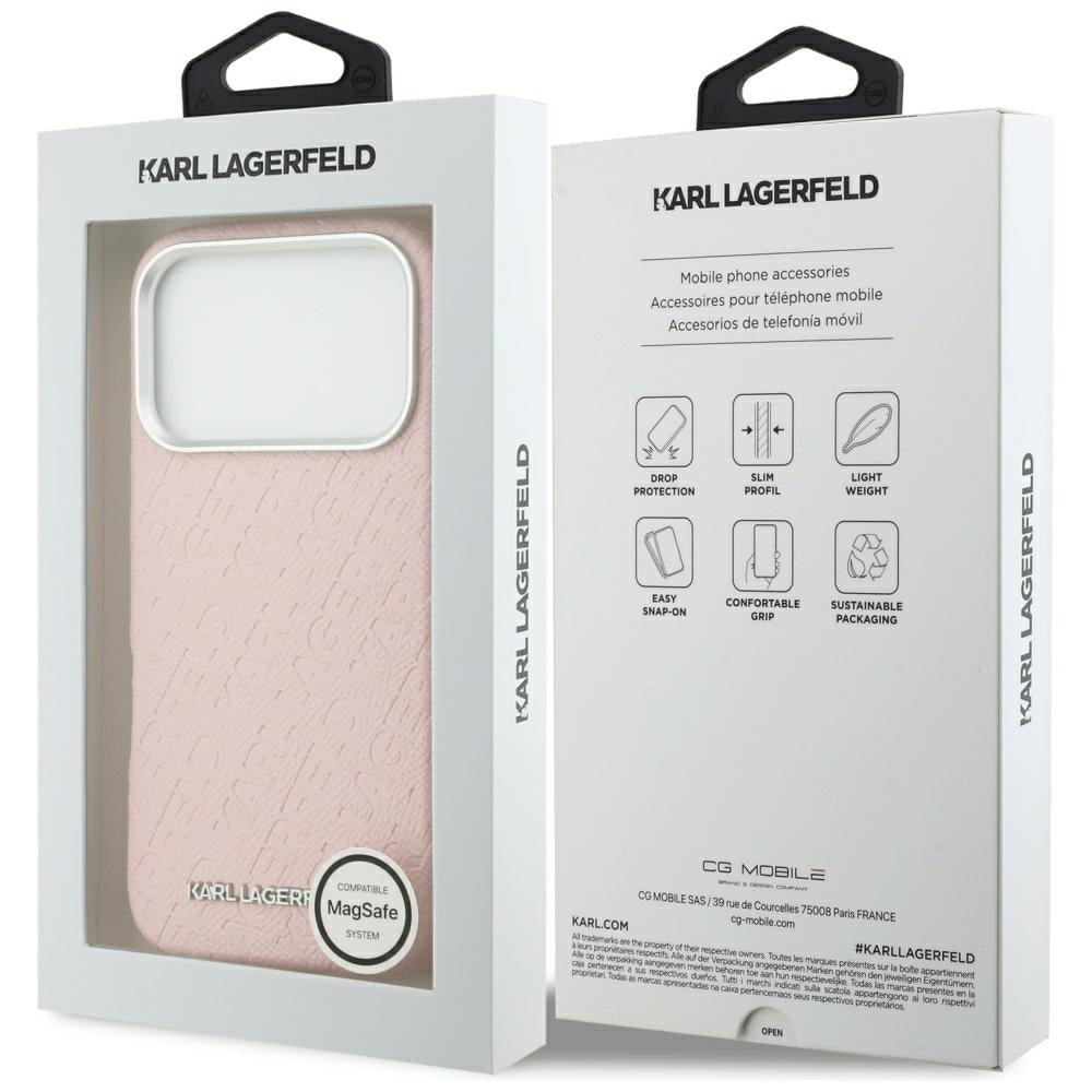 Θήκη MagSafe για Apple iPhone 17 Pro, Karl Lagerfeld, FW Stamped Karl, Ροζ