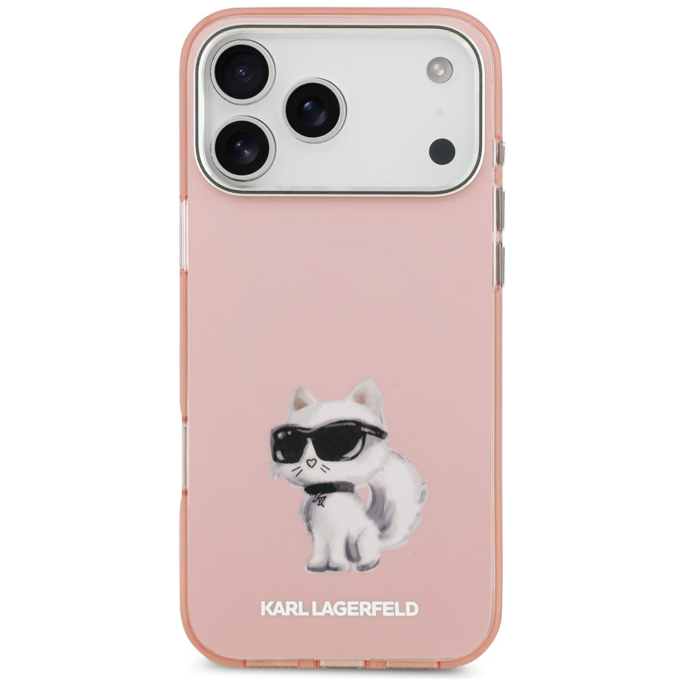 Θήκη MagSafe για Apple iPhone 17 Pro, Karl Lagerfeld, IML Aquarelle Logo Choupette, Ροζ