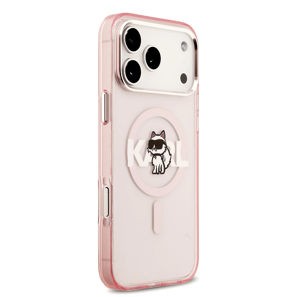 Θήκη MagSafe για Apple iPhone 17 Pro, Karl Lagerfeld, IML Sketch Logo Choupette, Ροζ