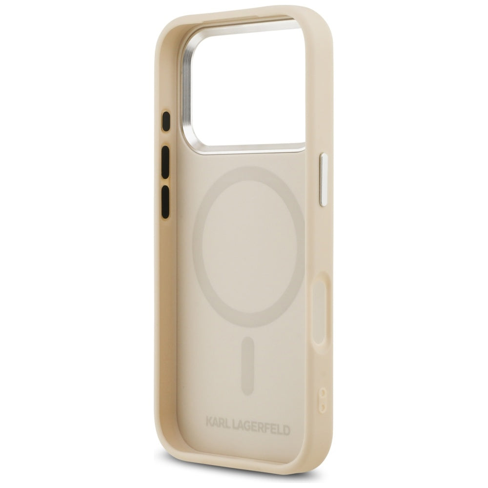 MagSafe Case for Apple iPhone 17 Pro, Karl Lagerfeld, Karl & Choupette Pins, Beige