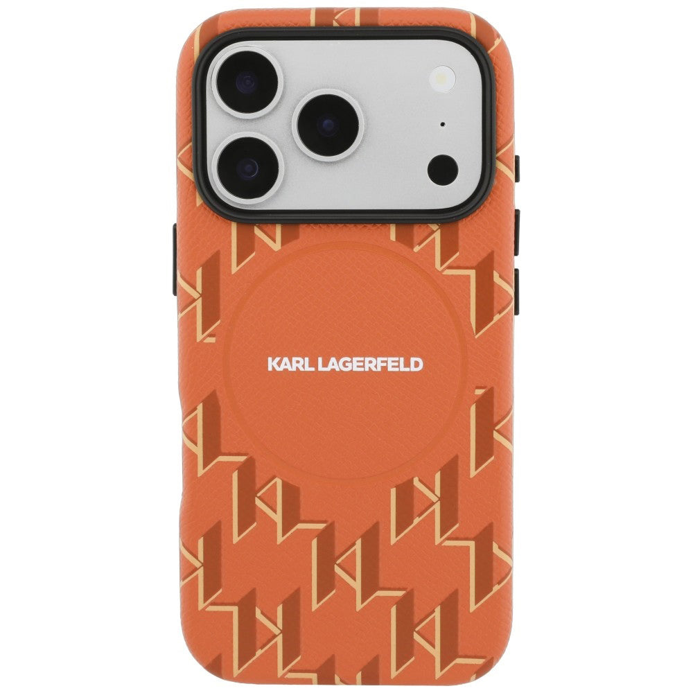 Θήκη MagSafe για Apple iPhone 17 Pro, Karl Lagerfeld, KL Monogram Logo, Πορτοκαλί