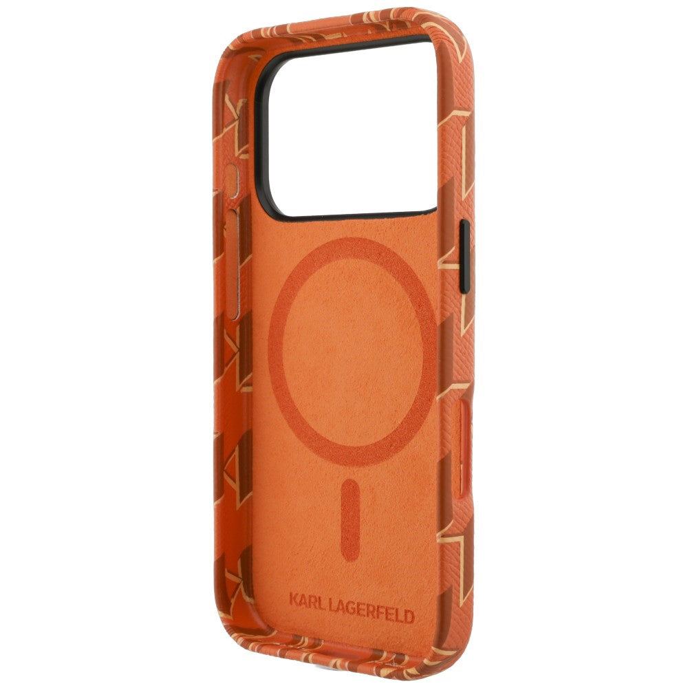 Θήκη MagSafe για Apple iPhone 17 Pro, Karl Lagerfeld, KL Monogram Logo, Πορτοκαλί