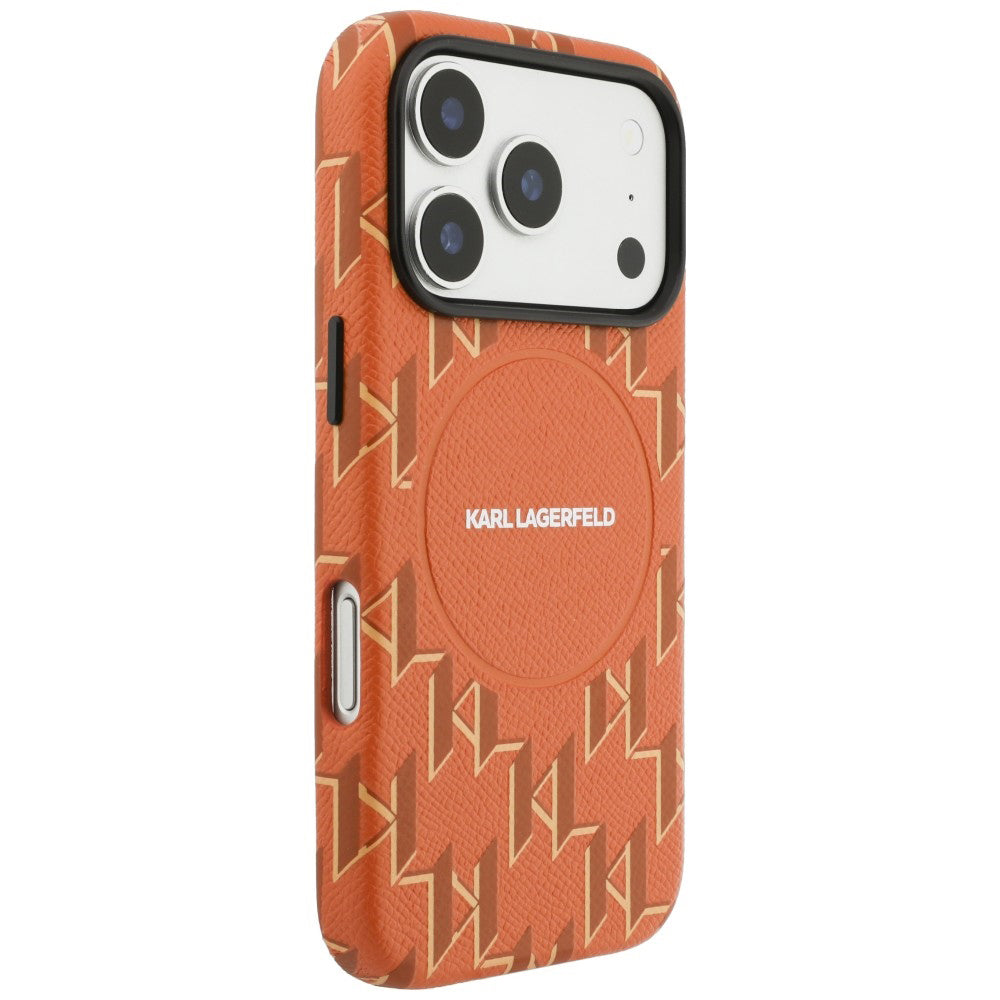 Θήκη MagSafe για Apple iPhone 17 Pro, Karl Lagerfeld, KL Monogram Logo, Πορτοκαλί