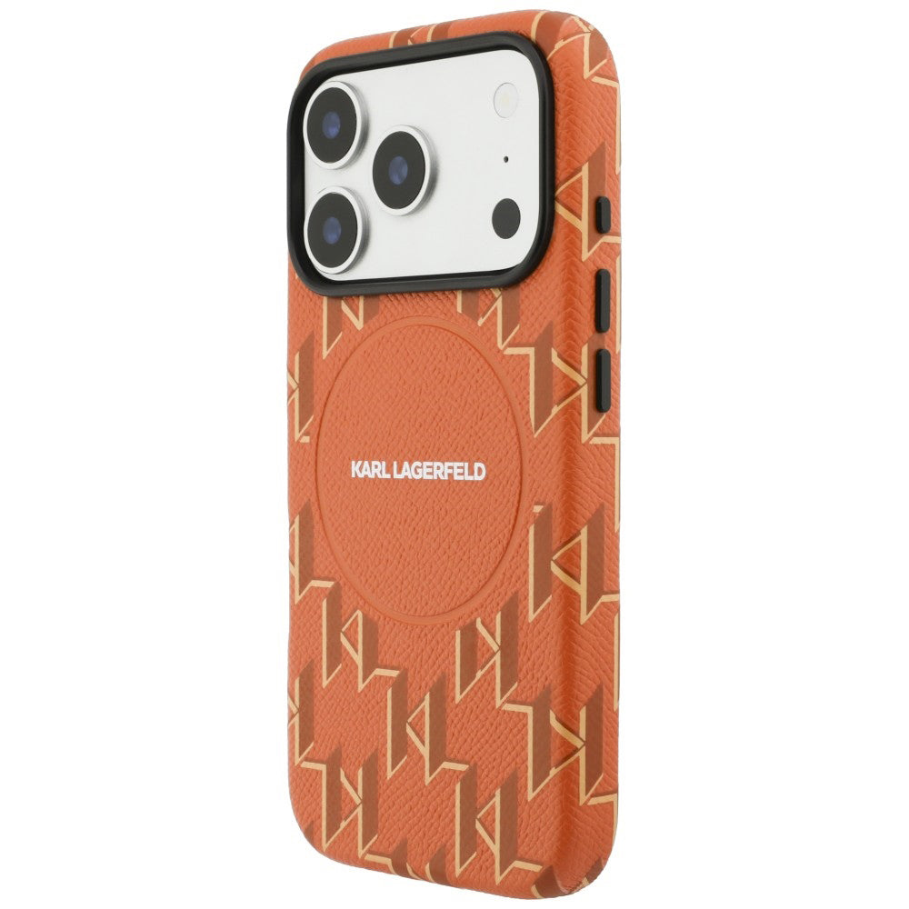 Θήκη MagSafe για Apple iPhone 17 Pro, Karl Lagerfeld, KL Monogram Logo, Πορτοκαλί