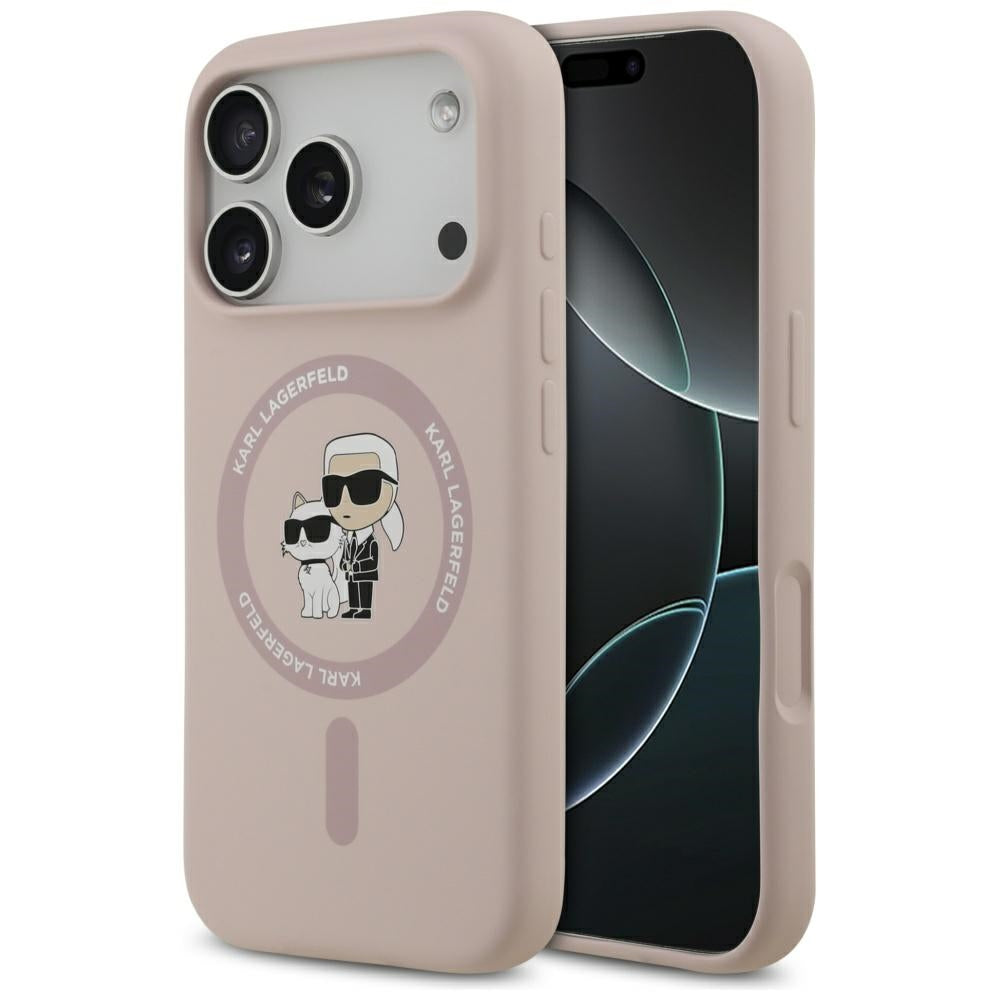Θήκη MagSafe για Apple iPhone 17 Pro, Karl Lagerfeld, Ring Karl & Choupette, Ροζ
