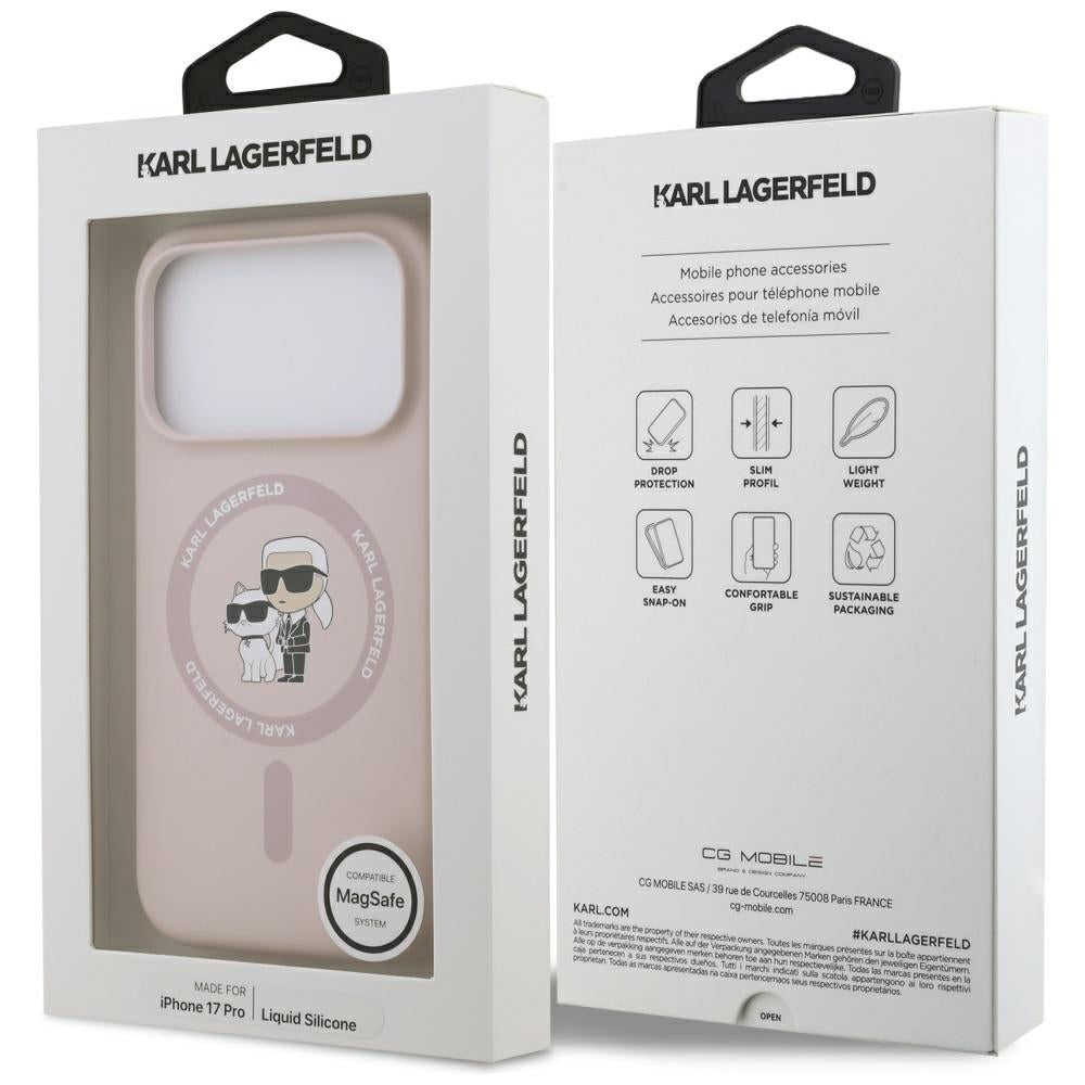 Θήκη MagSafe για Apple iPhone 17 Pro, Karl Lagerfeld, Ring Karl & Choupette, Ροζ