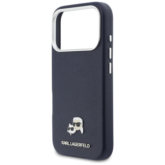 Θήκη MagSafe για Apple iPhone 17 Pro, Karl Lagerfeld, Saffiano Karl & Choupette Pins, Μπλε