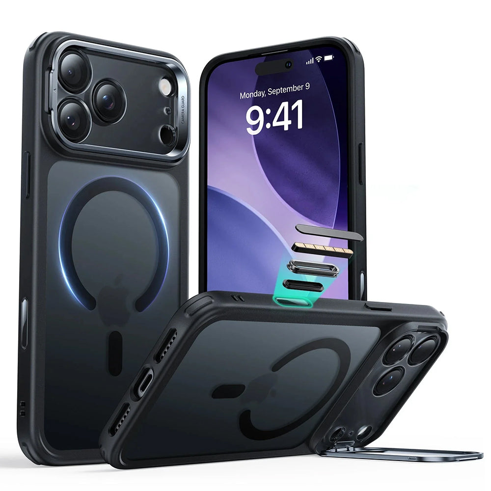 MagSafe Case for Apple iPhone 17 Pro Max, ESR, Classic Hybrid Kickstand, Satin Black