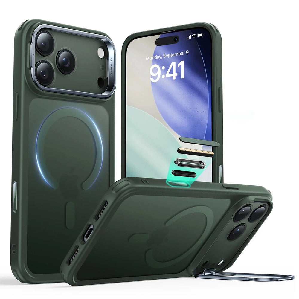 Θήκη MagSafe για Apple iPhone 17 Pro Max, ESR, Classic Hybrid Kickstand, Σατινέ Πράσινο