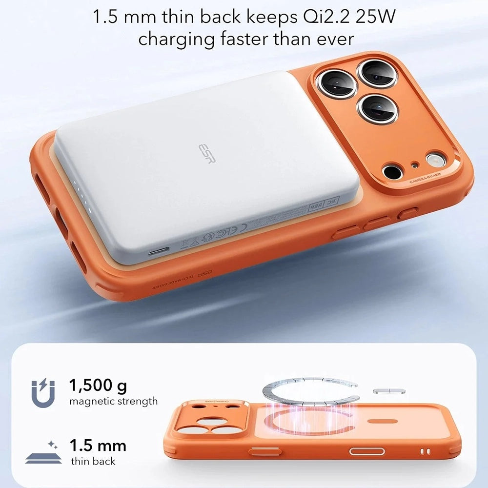 Θήκη MagSafe για Apple iPhone 17 Pro Max, ESR, Classic Hybrid Slide, Σατινέ Πορτοκαλί