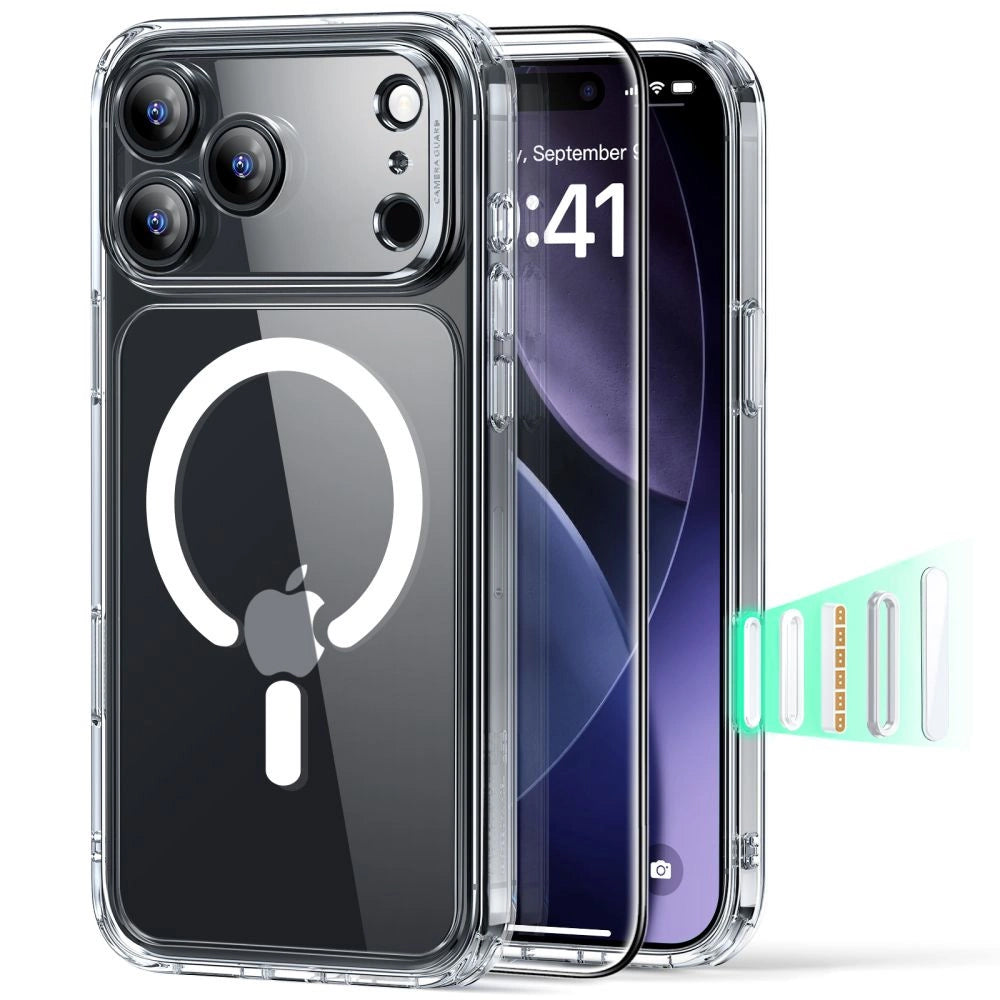 Θήκη MagSafe για Apple iPhone 17 Pro Max, ESR, Classic Hybrid με Προστατευτικό Οθόνης, Διάφανη