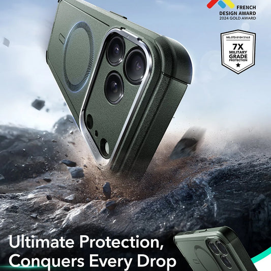 Θήκη MagSafe για Apple iPhone 17 Pro Max, ESR, Cyber Armor Kickstand, Πράσινη