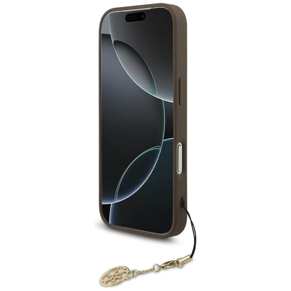 Θήκη MagSafe για Apple iPhone 17 Pro Max, Guess, 4G Charm Cradle, Καφέ