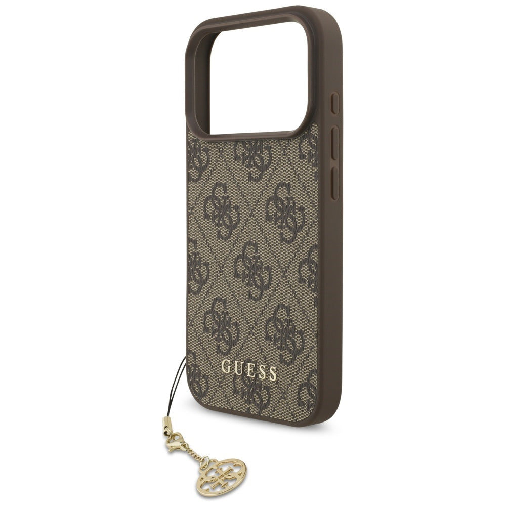Θήκη MagSafe για Apple iPhone 17 Pro Max, Guess, 4G Charm Cradle, Καφέ