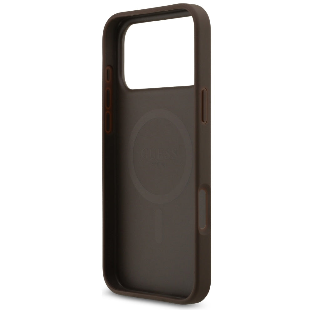 Θήκη MagSafe για Apple iPhone 17 Pro Max, Guess, 4G Circle Classic Logo, Καφέ