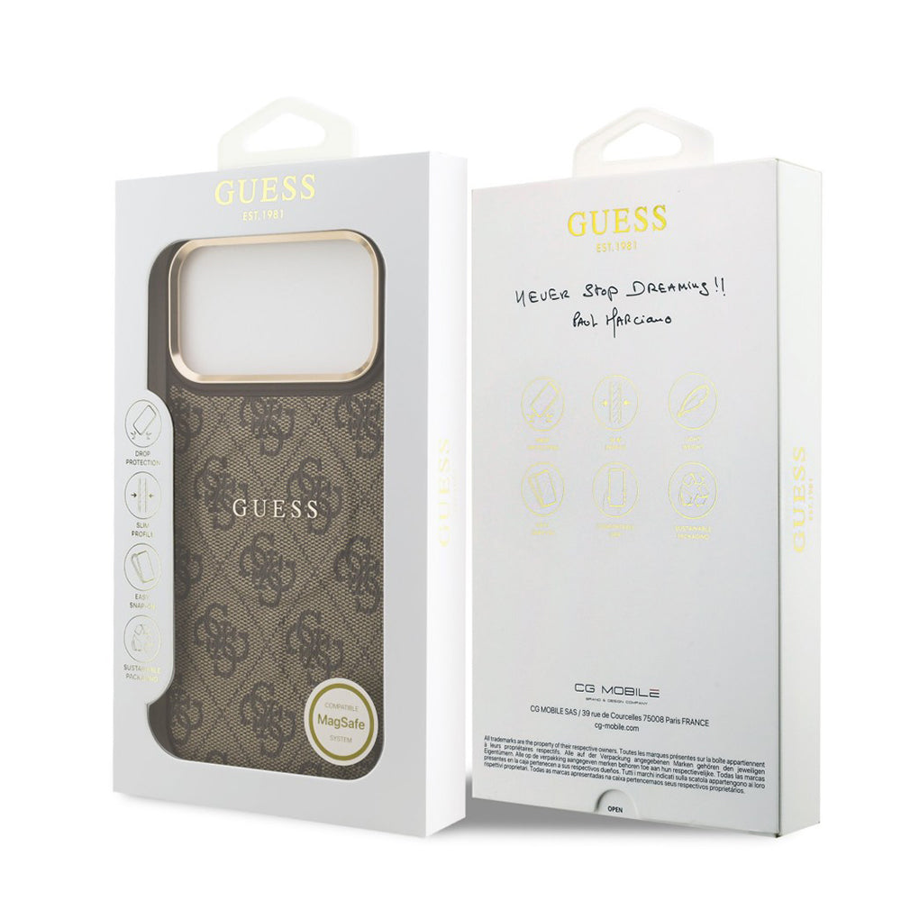 Θήκη MagSafe για Apple iPhone 17 Pro Max, Guess, 4G Classic, Καφέ