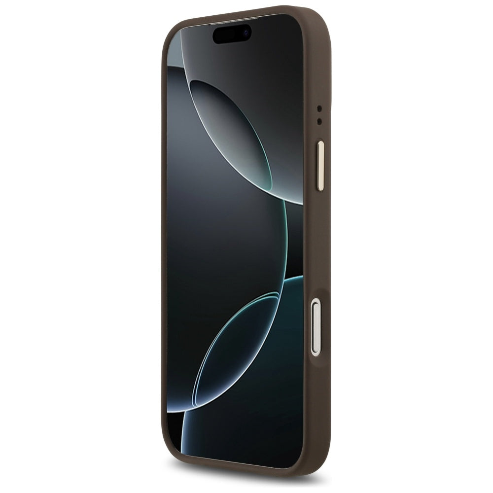 Θήκη MagSafe για Apple iPhone 17 Pro Max, Guess, 4G Logo Plate, Καφέ