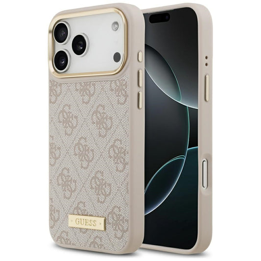 Θήκη MagSafe για Apple iPhone 17 Pro Max, Guess, 4G Logo Plate, Ροζ