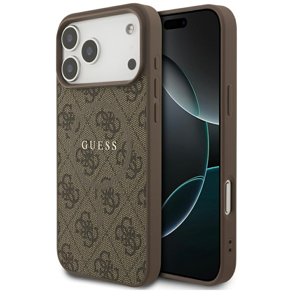 Θήκη MagSafe για Apple iPhone 17 Pro Max, Guess, 4G Ring Classic Logo, Καφέ