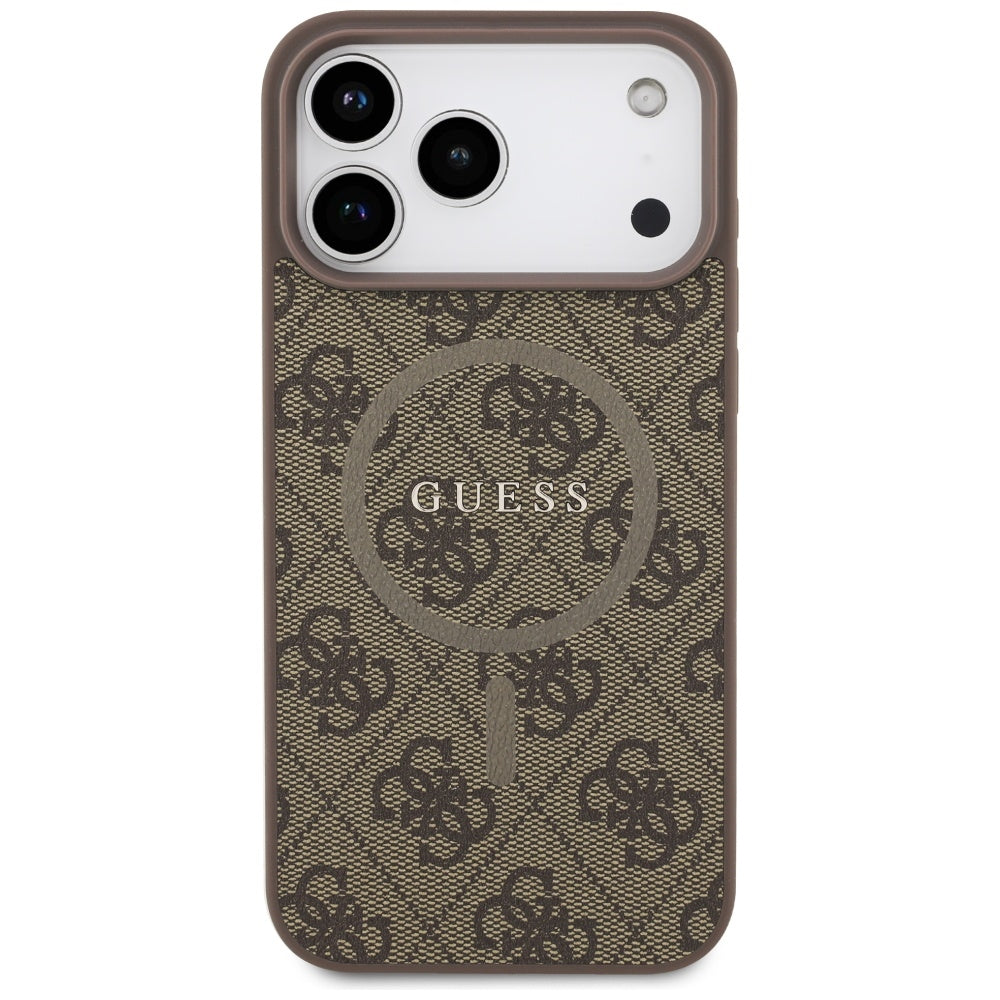 Θήκη MagSafe για Apple iPhone 17 Pro Max, Guess, 4G Ring Classic Logo, Καφέ