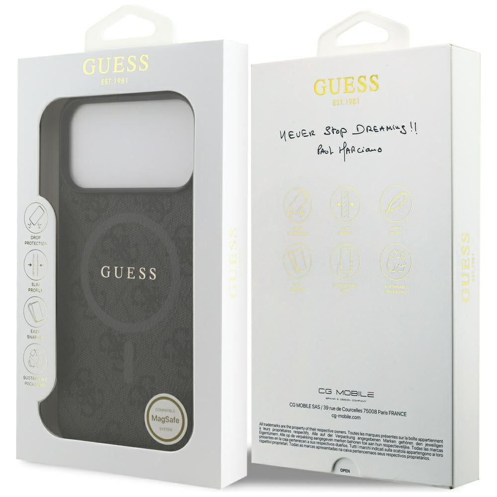 Θήκη MagSafe για Apple iPhone 17 Pro Max, Guess, 4G Ring Classic Logo, Μαύρη