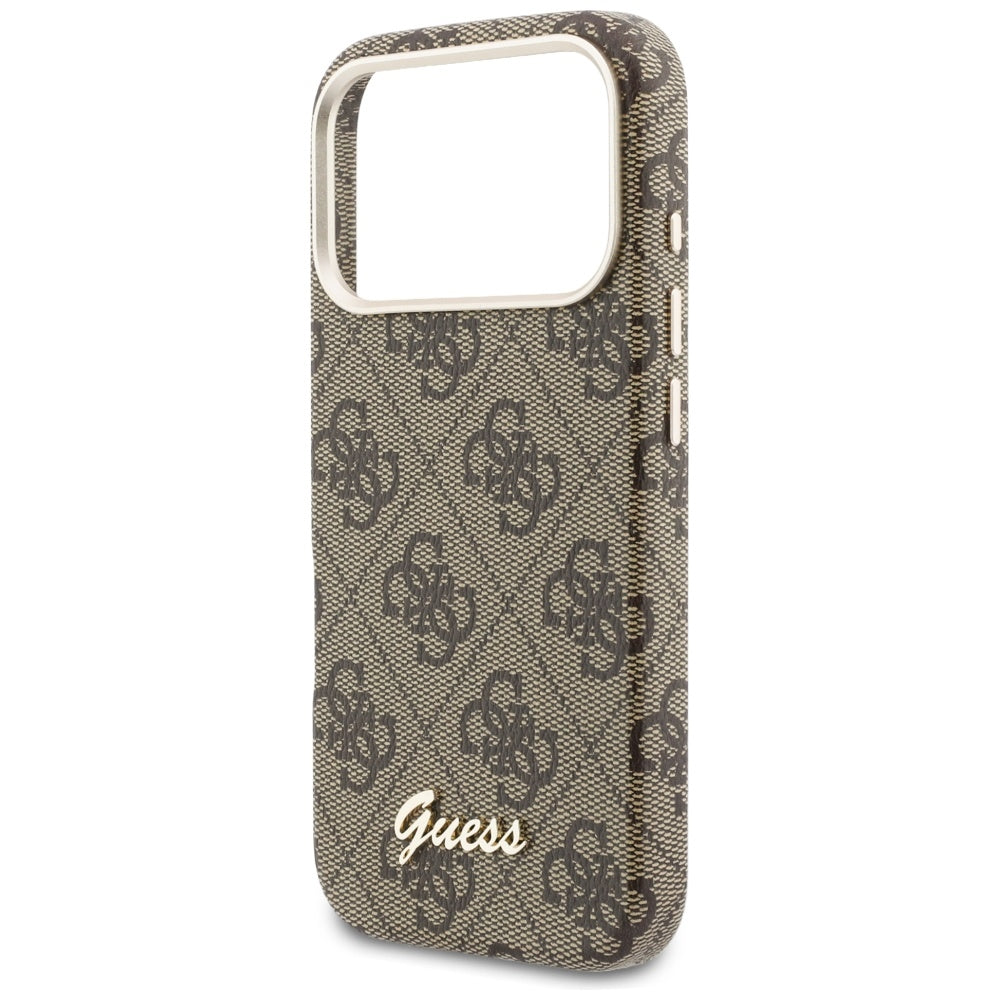 Θήκη MagSafe για Apple iPhone 17 Pro Max, Guess, 4G Script Logo, Καφέ