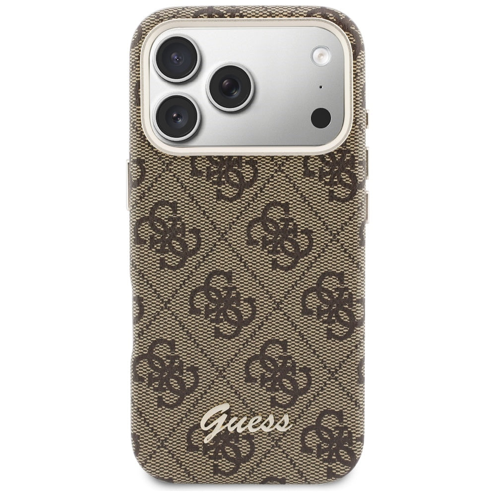 Θήκη MagSafe για Apple iPhone 17 Pro Max, Guess, 4G Script Logo, Καφέ