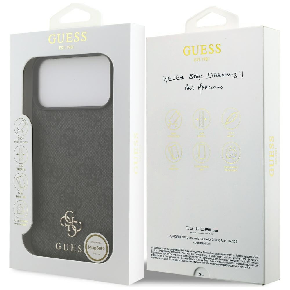 Θήκη MagSafe για Apple iPhone 17 Pro Max, Guess, 4G Small and Classic Logo, Μαύρη
