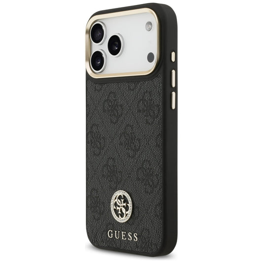 Θήκη MagSafe για Apple iPhone 17 Pro Max, Guess, 4G Strass Logo, Μαύρη