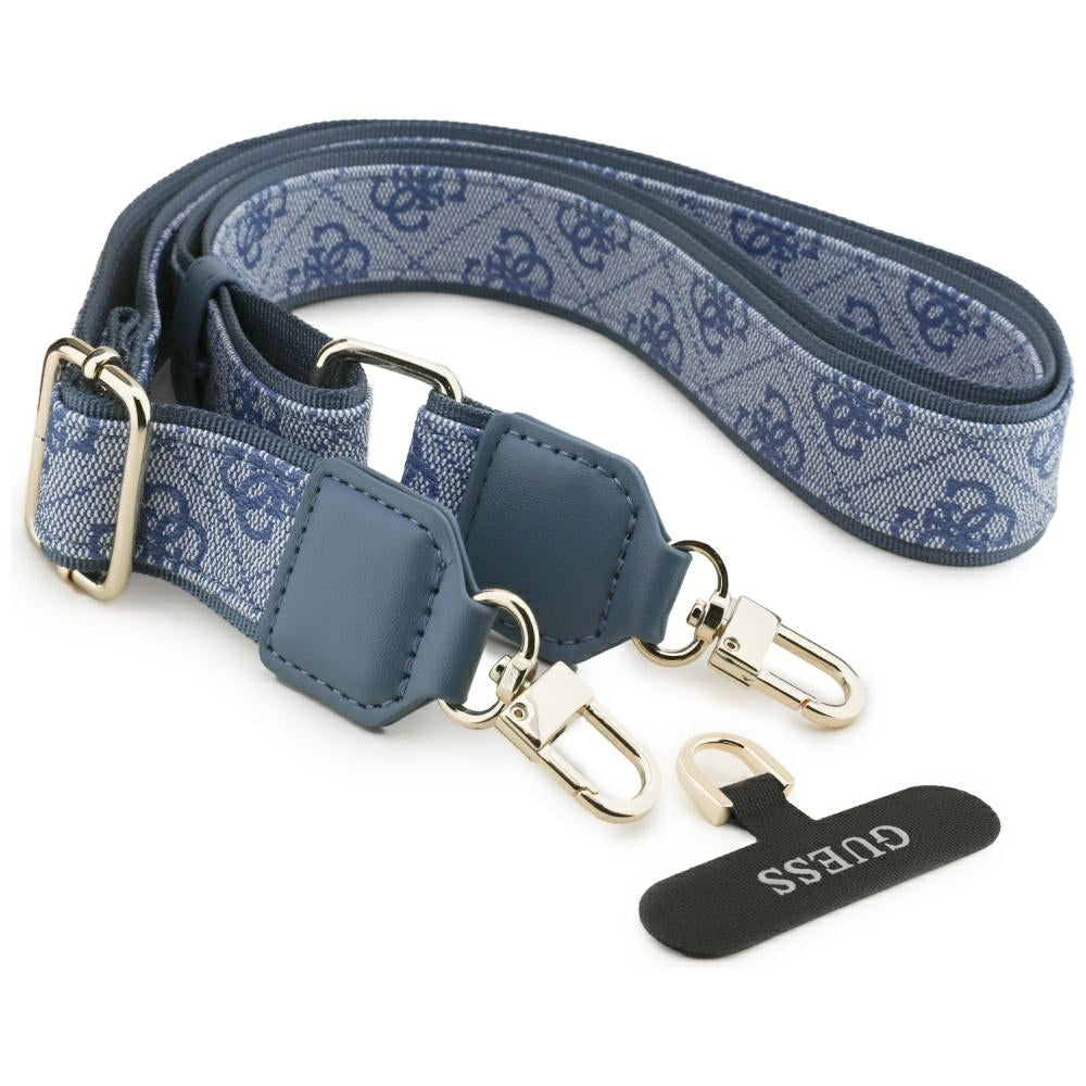 Θήκη MagSafe για Apple iPhone 17 Pro Max, Guess, 4G Strass Logo with Big Strap, Μπλε