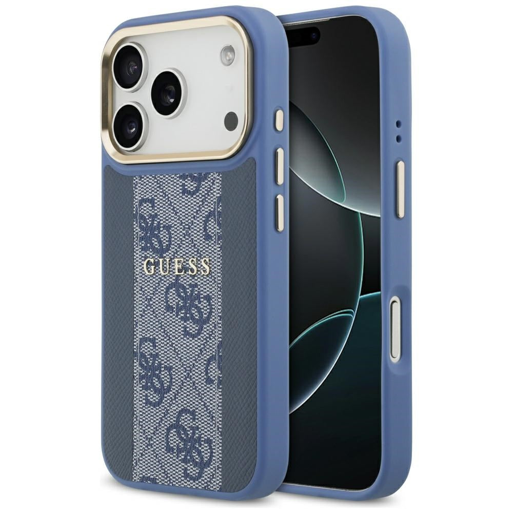 Θήκη MagSafe για Apple iPhone 17 Pro Max, Guess, 4G Stripe, Μπλε