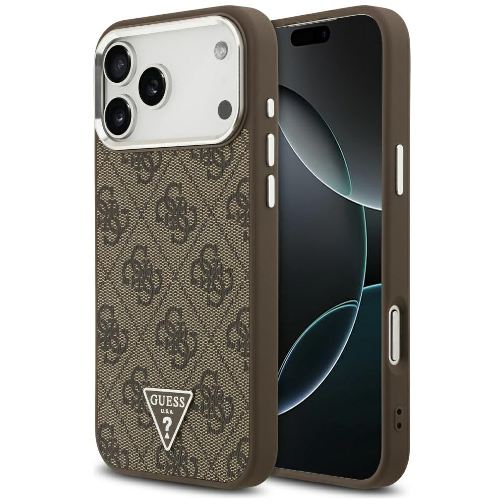 Θήκη MagSafe για Apple iPhone 17 Pro Max, Guess, 4G Triangle Logo, Καφέ