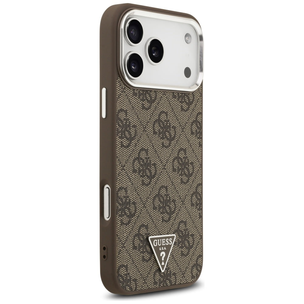Θήκη MagSafe για Apple iPhone 17 Pro Max, Guess, 4G Triangle Logo, Καφέ