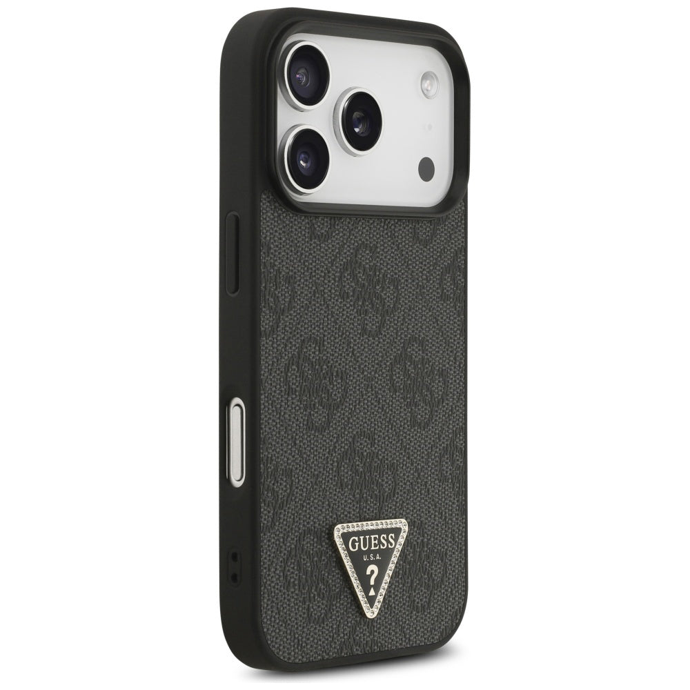 MagSafe Case for Apple iPhone 17 Pro Max, Guess, 4G Triangle Strass, Black