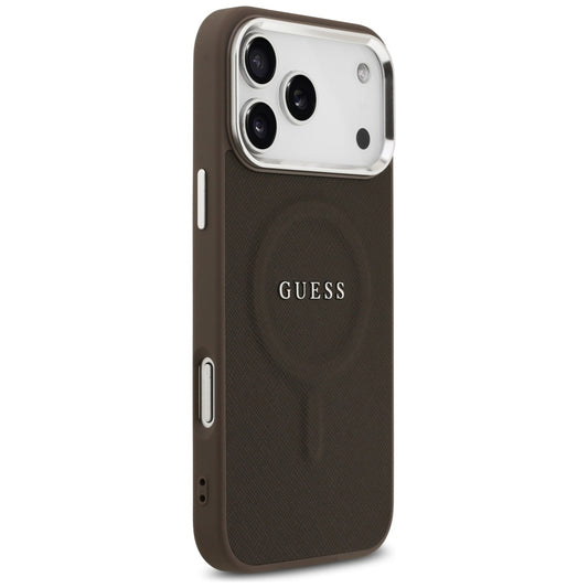 Θήκη MagSafe για Apple iPhone 17 Pro Max, Guess, Classic Logo, Καφέ