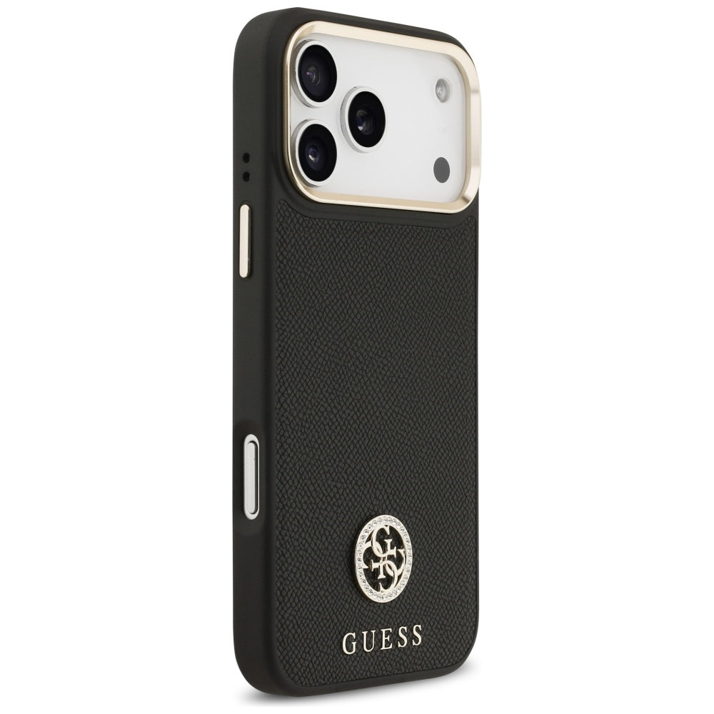 Θήκη MagSafe για Apple iPhone 17 Pro Max, Guess, Grained Strass Logo, Μαύρη