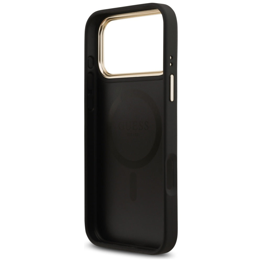 Θήκη MagSafe για Apple iPhone 17 Pro Max, Guess, Grained Strass Logo, Μαύρη