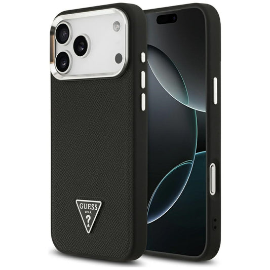 Θήκη MagSafe για Apple iPhone 17 Pro Max, Guess, Grained Triangle Logo, Μαύρη
