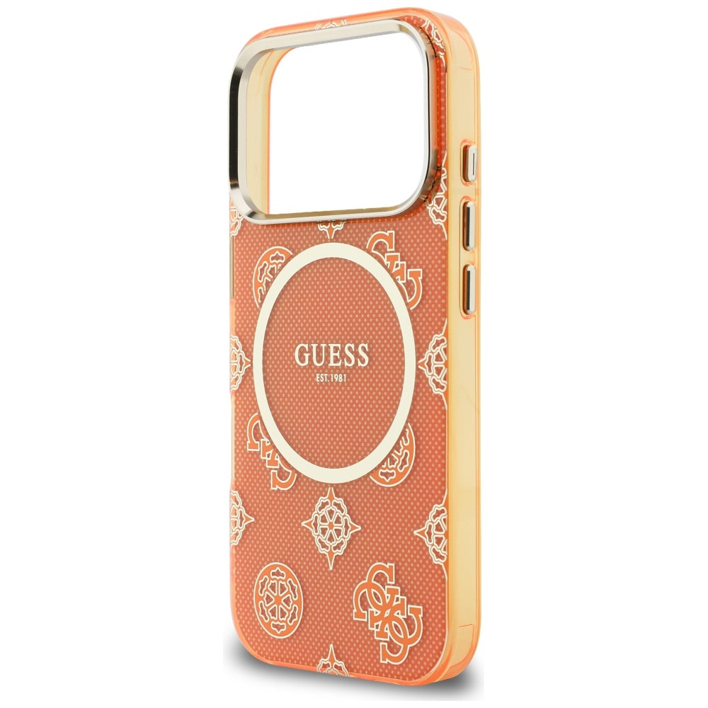 Θήκη MagSafe για Apple iPhone 17 Pro Max, Guess, IML Peony Dot, Πορτοκαλί