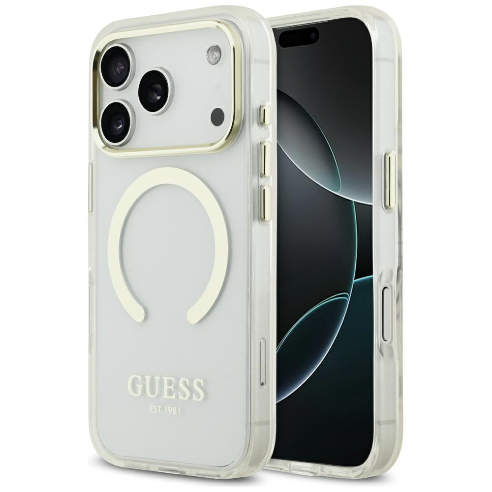Θήκη MagSafe για Apple iPhone 17 Pro Max, Guess, Metal Outline, Χρυσή